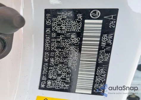 2019 Lexus Ux 250H z USA, uszkodzony, nr VIN JTHU9JBH6K2011395